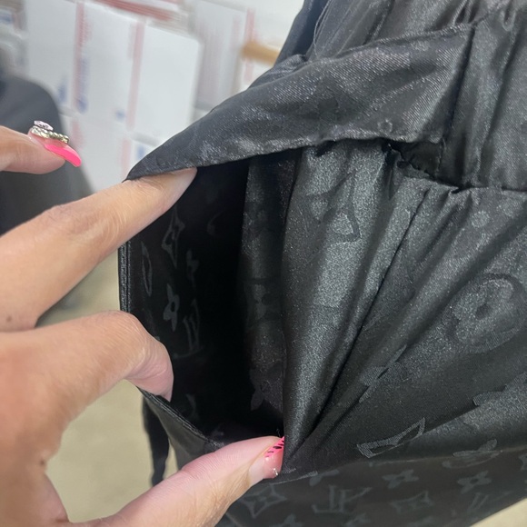 Satin Harem Trouser Running Pants, Black Jogger Track Pants, Size Medium - Picture 5 of 16